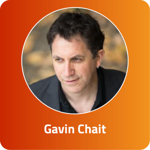 A styled portrait of Gavin Chait
